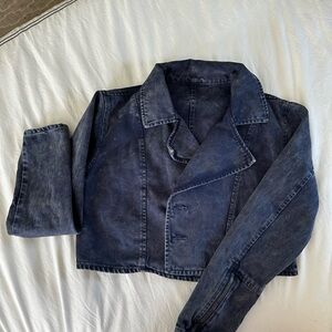 Lagence denim cropped jacket